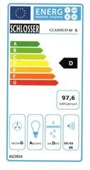 Schlosser Classic 60X цена и информация | Вытяжки на кухню | pigu.lt