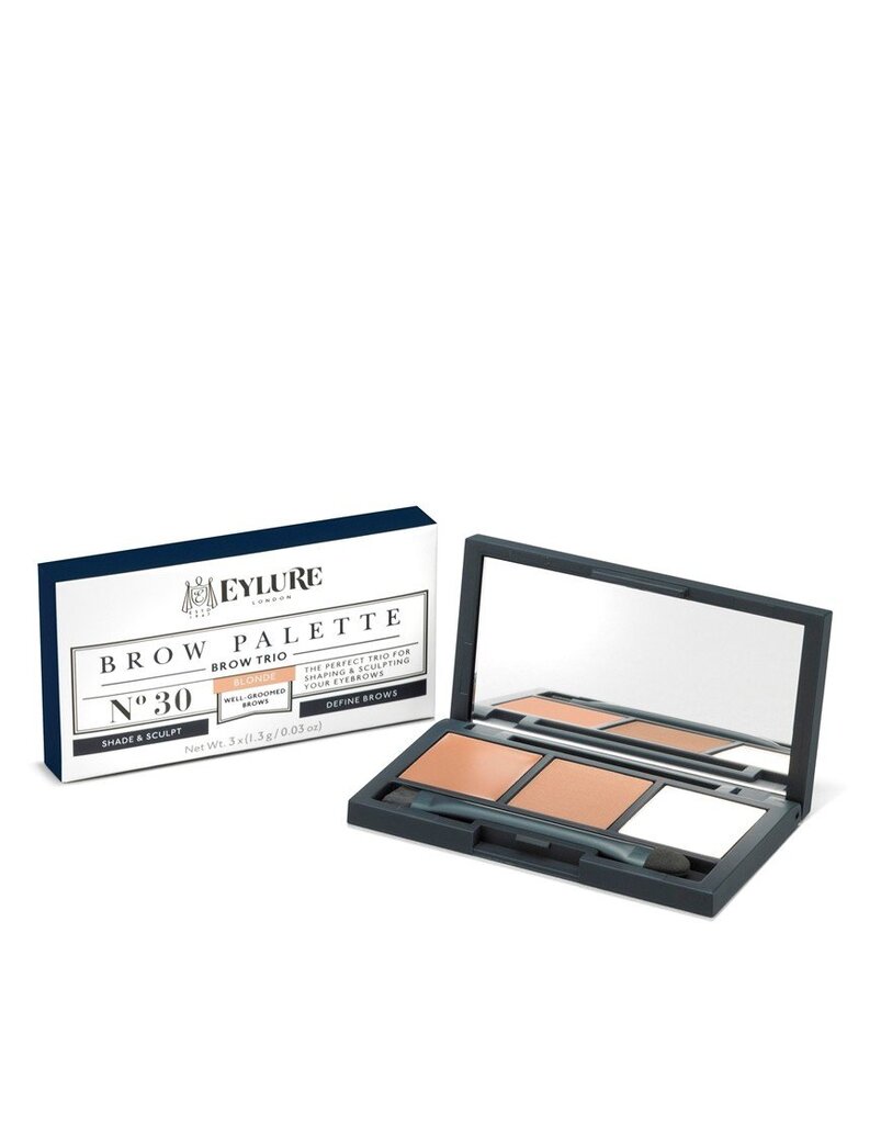 Antakių paletė Eylure Brow Palette 3 x 1,3 g, 30 Blonde цена и информация | Akių šešėliai, pieštukai, blakstienų tušai, serumai | pigu.lt