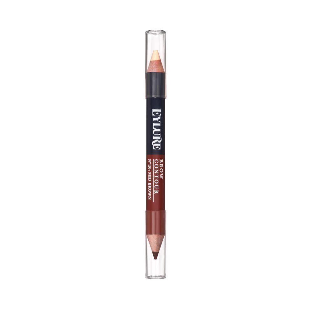 Dvipusis antakių pieštukas Eylure Brow Contour 11 g, Nr. 20 Medium Brown цена и информация | Antakių dažai, pieštukai | pigu.lt