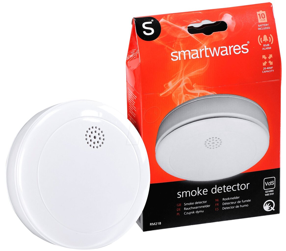 Dūmų detektorius Smartwares RM218 su integruota 10 metų baterija kaina |  pigu.lt