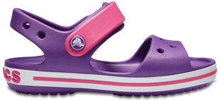 Crocs™ basutės mergaitėms Crocband Sandal, Amethyst / Paradise Pink цена и информация | Детские сандали | pigu.lt