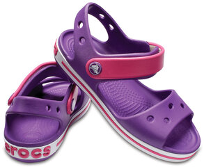 Crocs™ basutės mergaitėms Crocband Sandal, Amethyst / Paradise Pink цена и информация | Детские сандали | pigu.lt