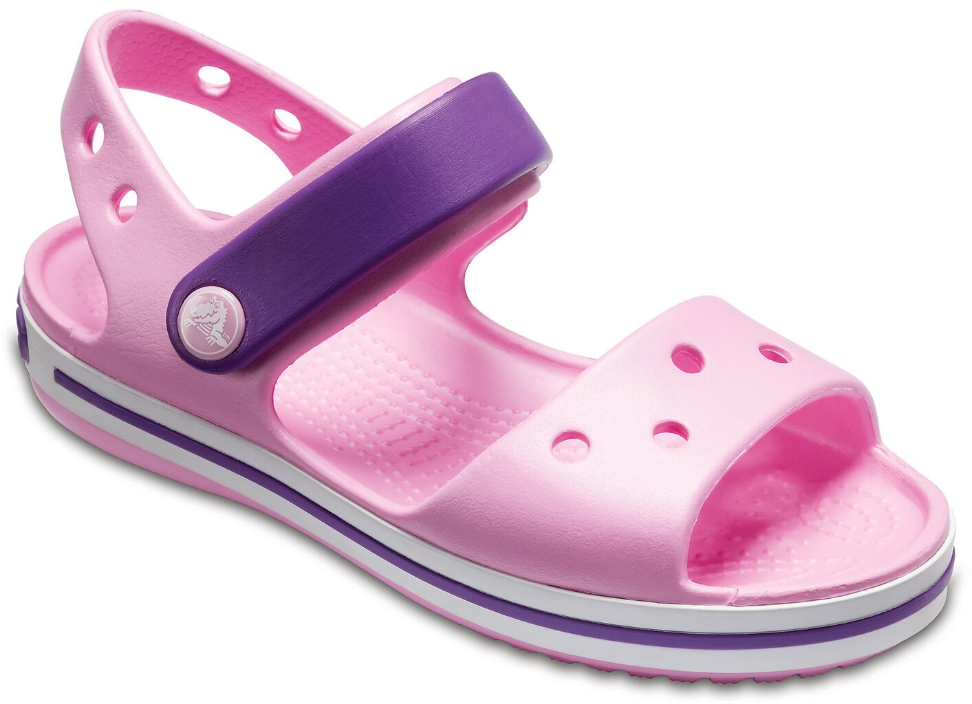 Crocs™ basutės mergaitėms Crocband Sandal, Carnation / Amethyst, rožinės kaina ir informacija | Basutės vaikams | pigu.lt