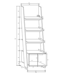 Lentyna Rack 60-1D, ąžuolo/baltos spalvos kaina ir informacija | Lentynos | pigu.lt