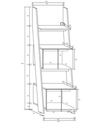 Полка Rack 60-2D, белая/чёрная цена и информация | Полки | pigu.lt