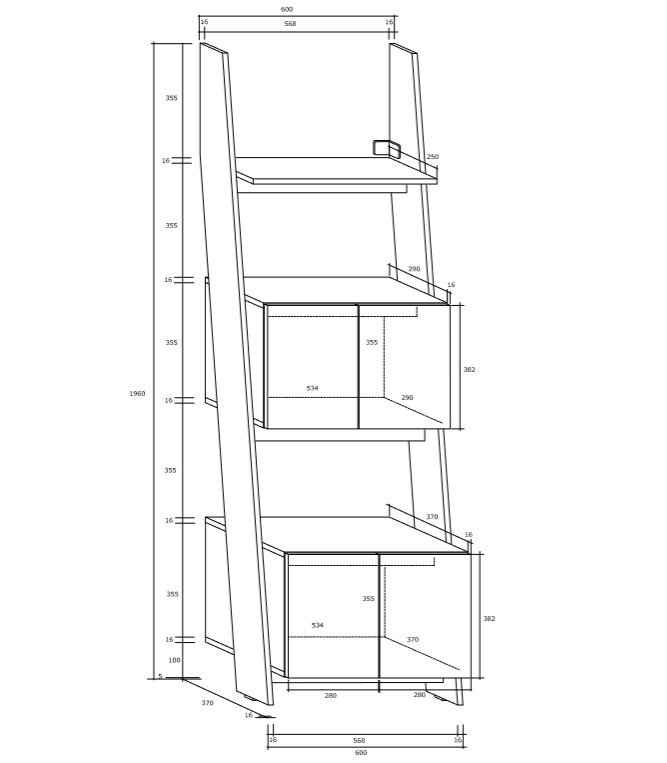 Lentyna Rack 60-2D, balta/juoda цена и информация | Lentynos | pigu.lt