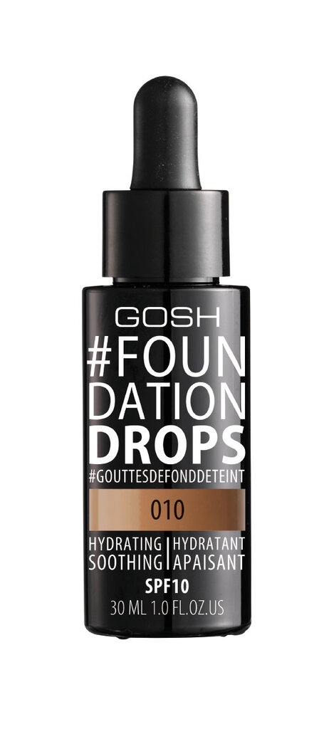 Makiažo pagrindas Gosh Foundation Drops 30 ml, 010 Tan kaina ir informacija | Makiažo pagrindai, pudros | pigu.lt