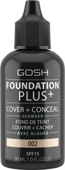 Makiažo pagrindas Gosh Foundation Plus 30 ml, 000 Ivory цена и информация | Пудры, базы под макияж | pigu.lt