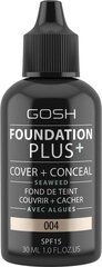 Makiažo pagrindas Gosh Foundation Plus 30 ml, 004 Natural цена и информация | Пудры, базы под макияж | pigu.lt