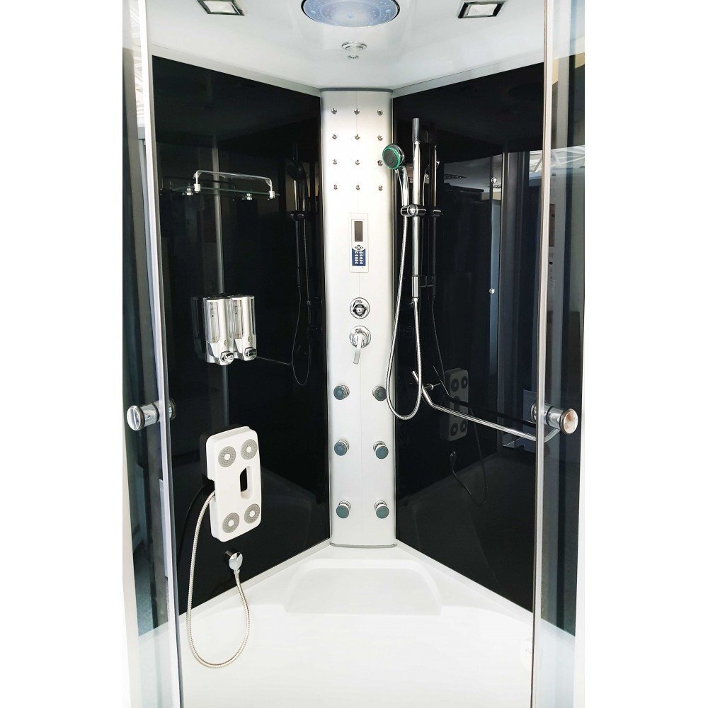Hidromasažinė kabina R8201 110x110 grey kaina ir informacija | Hidromasažinės dušo kabinos | pigu.lt