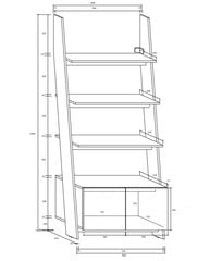 Lentyna Rack 80-1D, balta/juoda kaina ir informacija | Lentynos | pigu.lt