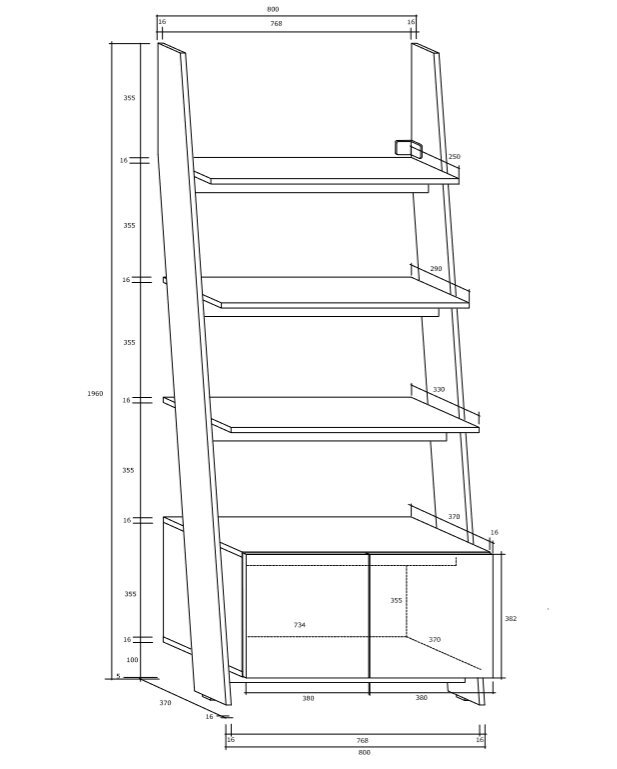 Lentyna Rack 80-1D, balta/juoda kaina ir informacija | Lentynos | pigu.lt