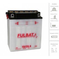 Аккумулятор FULBAT YB12A-A, 12 Ач 12 В цена и информация | Мото аккумуляторы | pigu.lt