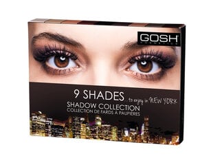 Akių šešėlių paletė Gosh 9 shades 12 g, 001 To enjoy in New York kaina ir informacija | Akių šešėliai, pieštukai, blakstienų tušai, serumai | pigu.lt