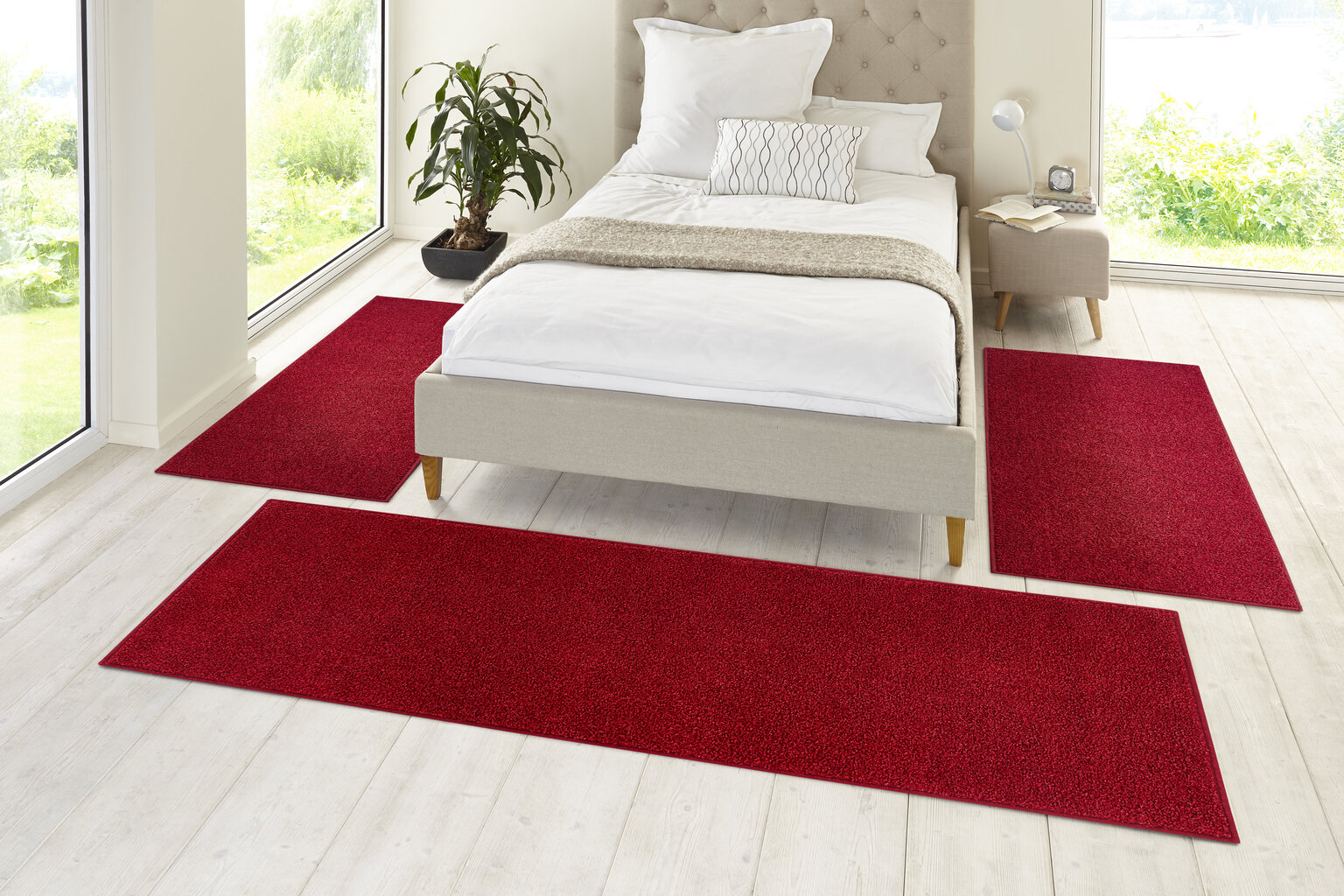 Hanse Home kilimėlių komplektas Pure Red, 3 vnt    kaina ir informacija | Kilimai | pigu.lt