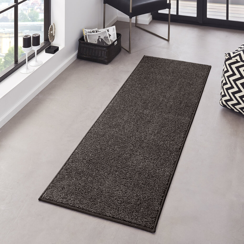 Hanse Home kilimas Pure Anthracite, 80x400 cm     kaina ir informacija | Kilimai | pigu.lt