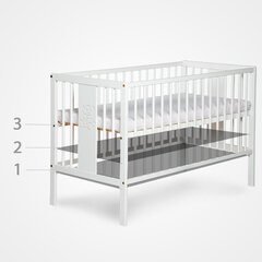 Детская кровать Klups Nel Heart 120x60 белая/серая цена и информация | Детские кроватки | pigu.lt