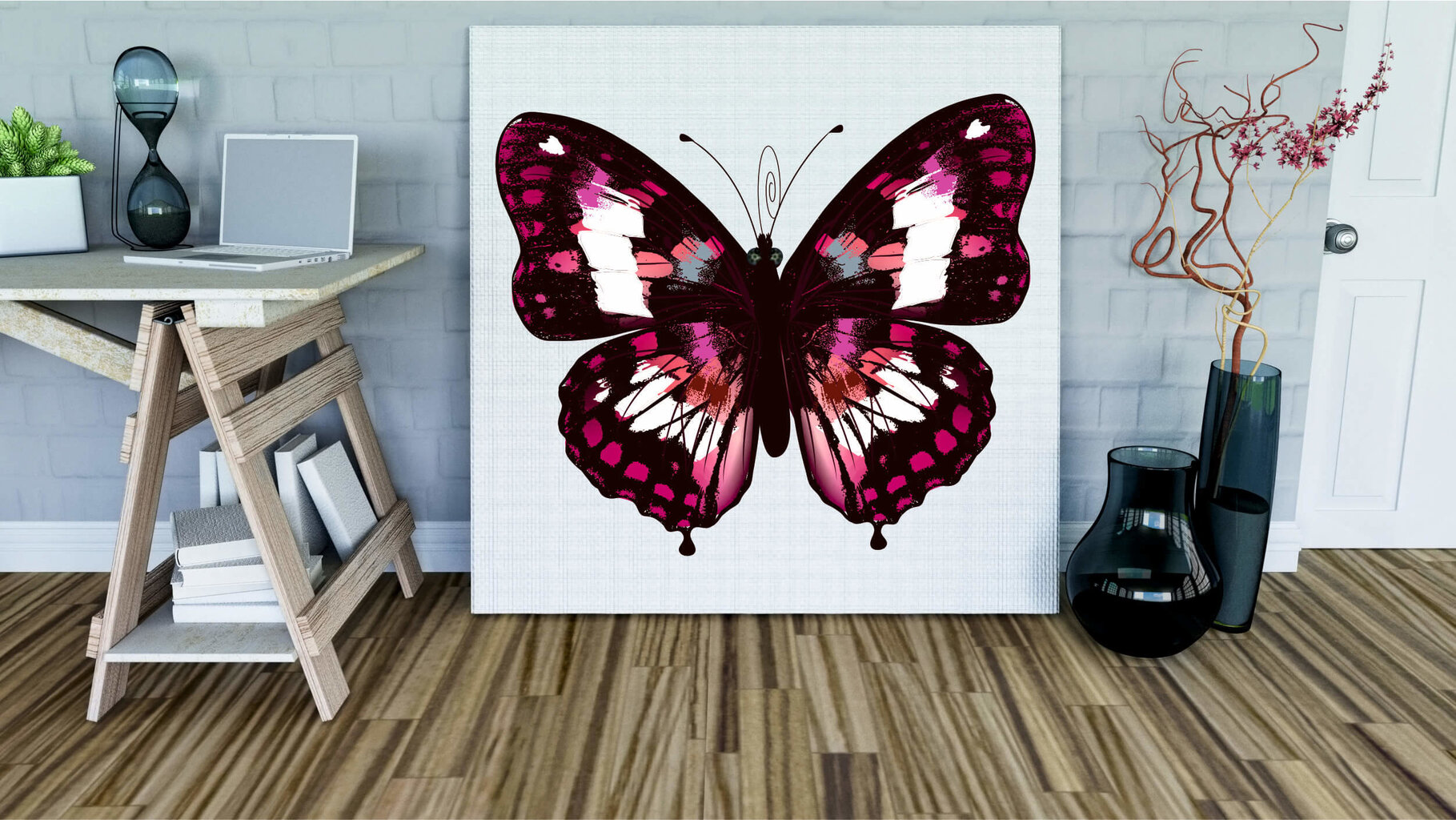 Paveikslas Bordo drugelis, 30x30 cm kaina ir informacija | Reprodukcijos, paveikslai | pigu.lt