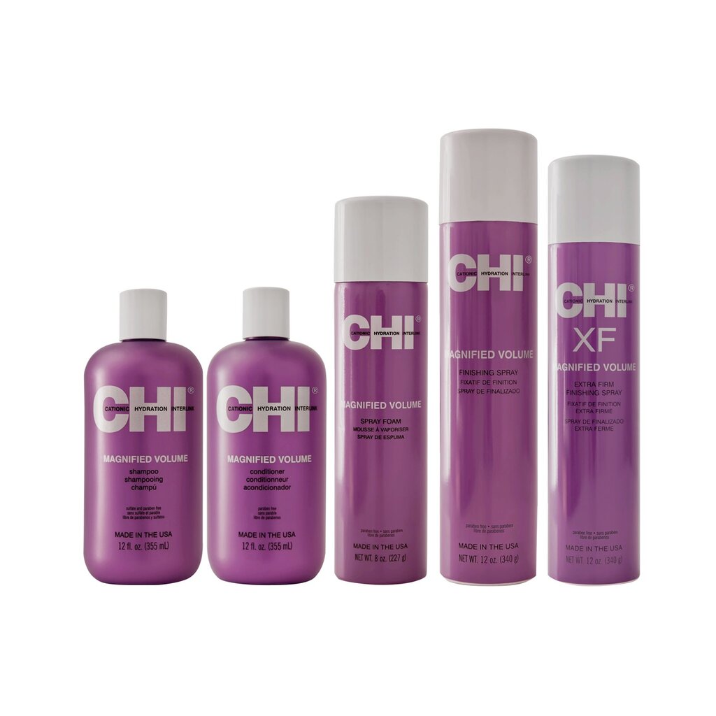 Apimties suteikiantis plaukų lakas CHI Magnified Volume 340 g kaina ir informacija | Plaukų formavimo priemonės | pigu.lt