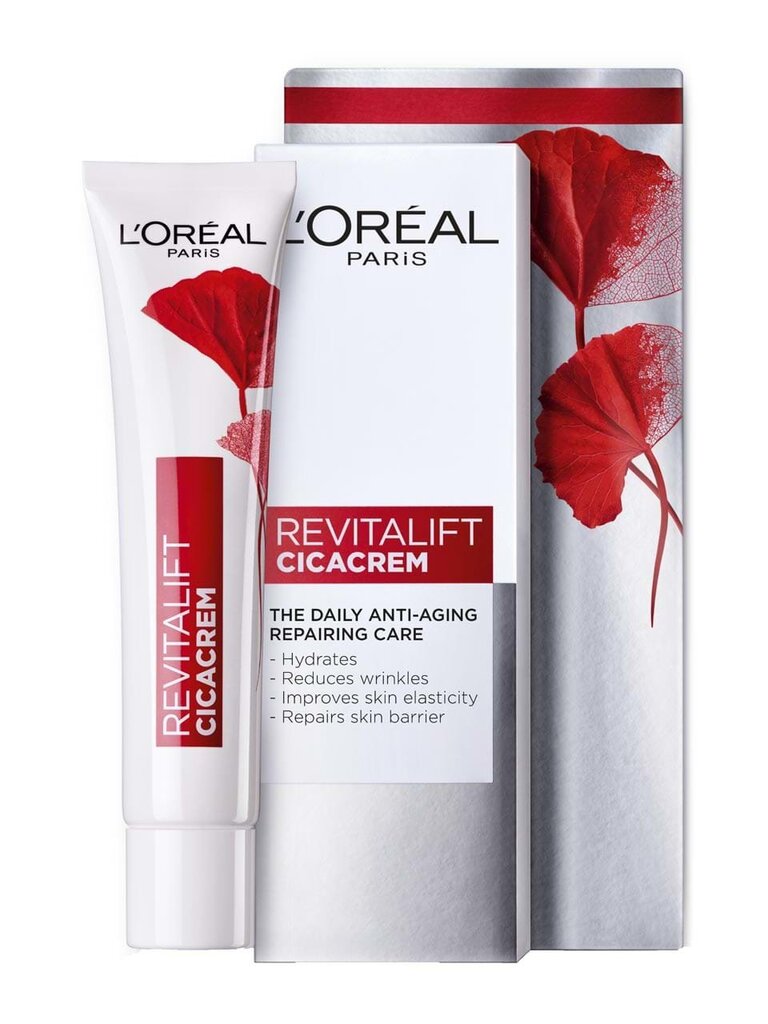 Dieninis veido kremas nuo senėjimo požymių L'Oreal Paris Revitalift Cicacream 40 ml kaina ir informacija | Veido kremai | pigu.lt