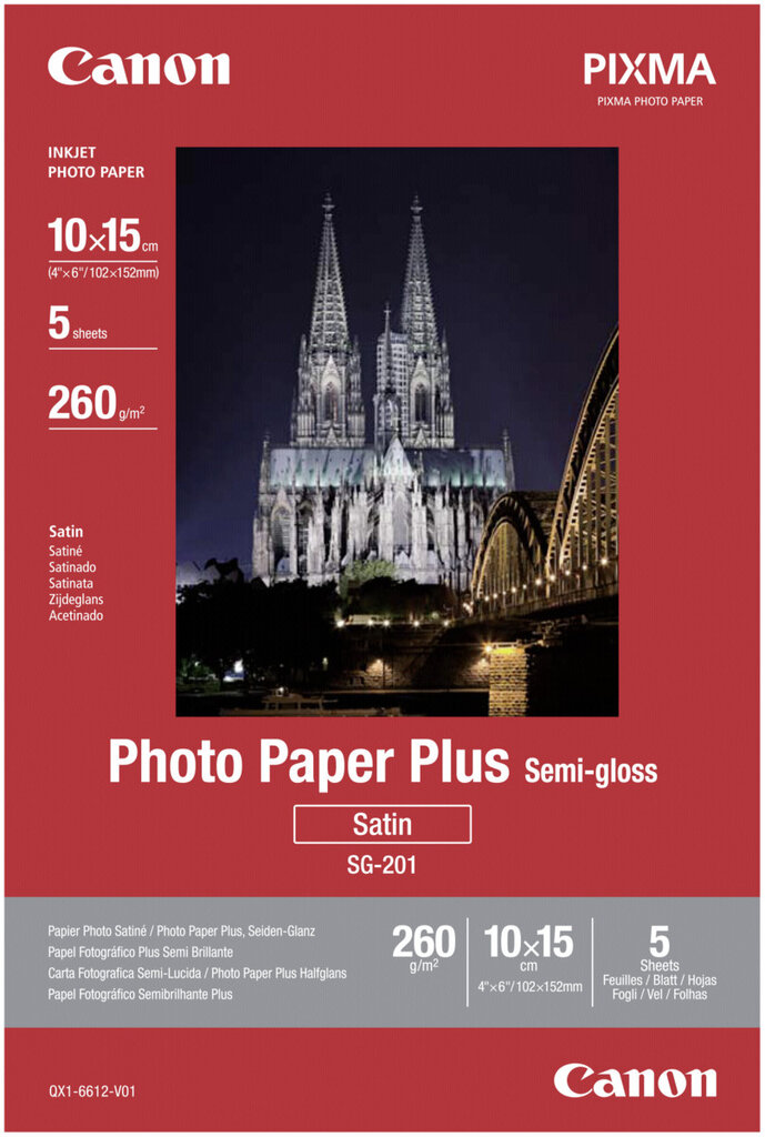 Fotopopierius Canon SG-201, 10x15, 260g, 5 vnt цена и информация | Kanceliarinės prekės | pigu.lt