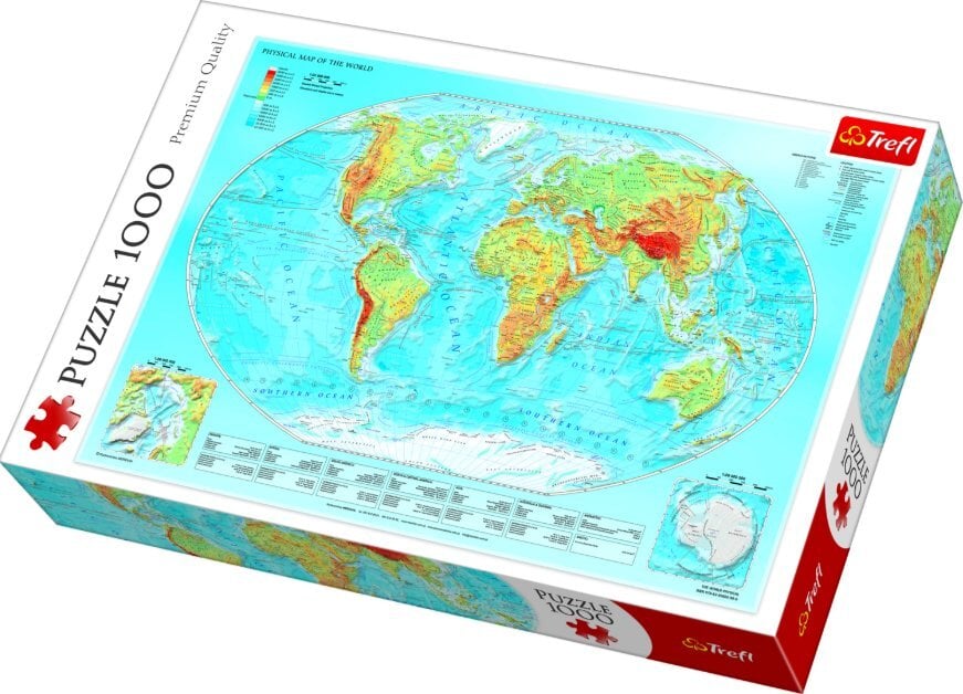 Dėlionė Trefl "Pasaulio žemėlapis", 1000 d. kaina ir informacija | Dėlionės (puzzle) | pigu.lt