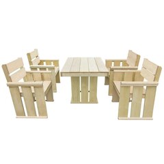 Lauko baro baldų komplektas iš impregnuotos pušies medienos kaina ir informacija | Lauko baldų komplektai | pigu.lt