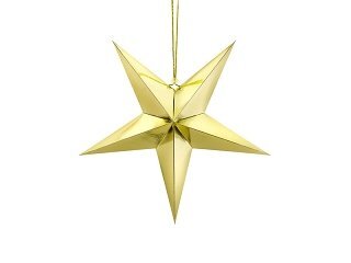 Kabanti dekoracija-žvaigždė, auksinė blizgi (45 cm) kaina ir informacija | Dekoracijos šventėms | pigu.lt