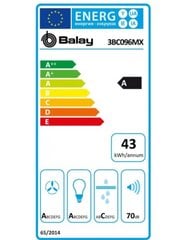 Традиционная вытяжка Balay 3BC096MX 90 cm 590 m3/h 70 dB 220W цена и информация | Вытяжки на кухню | pigu.lt