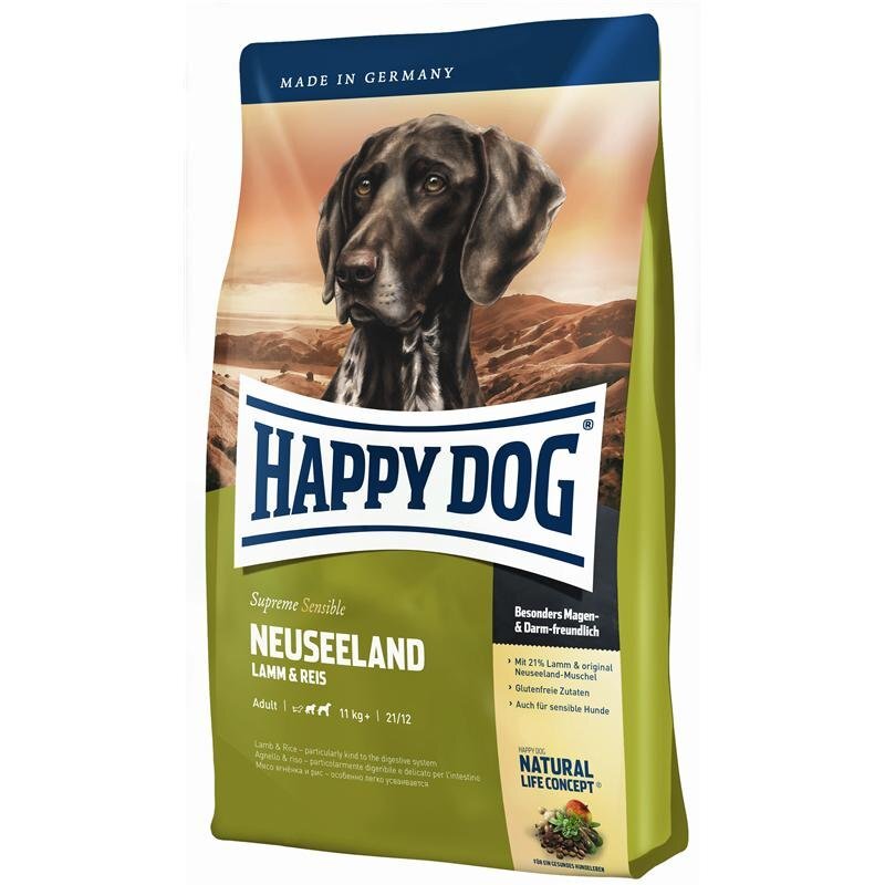 Happy Dog maistas suaugusiems šunims su ėriena ir ryžiais Neuseeland 4 kg kaina ir informacija | Sausas maistas šunims | pigu.lt