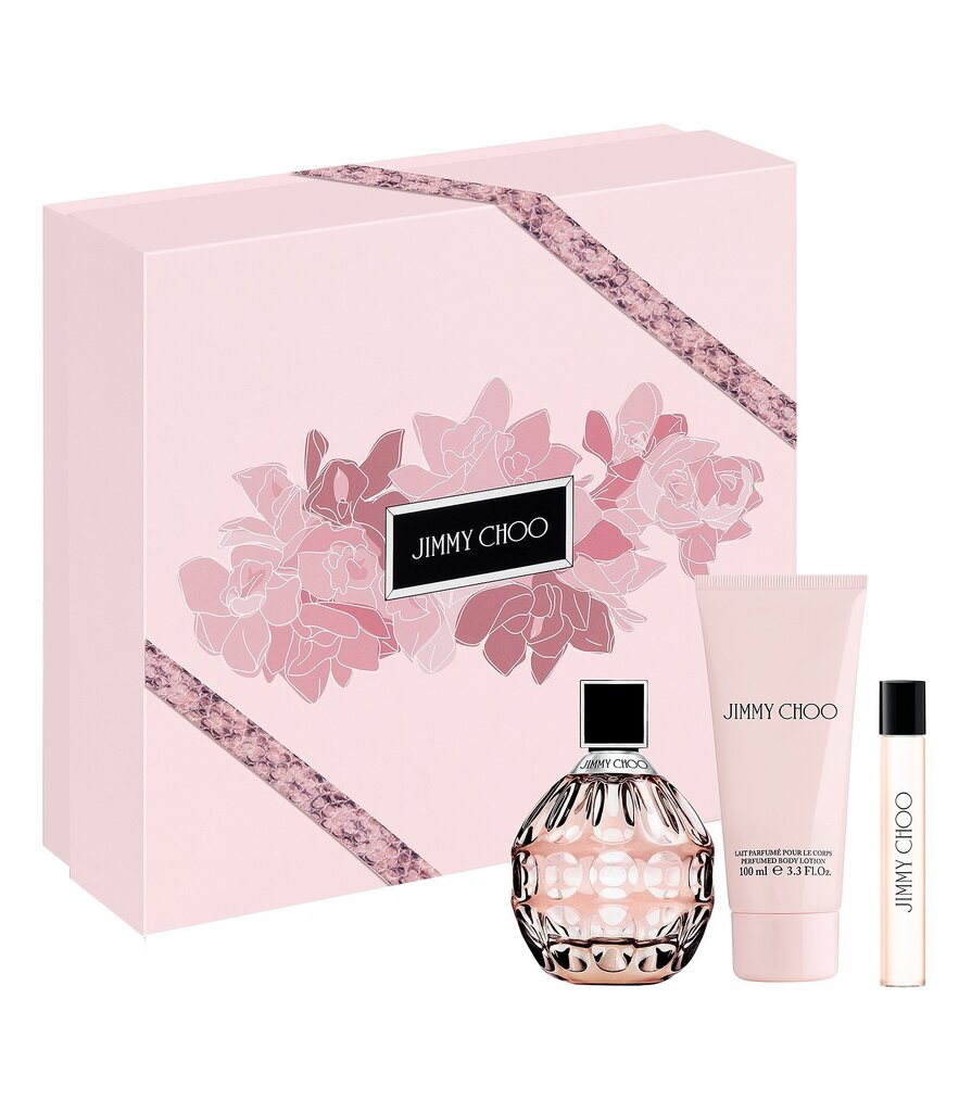 Rinkinys Jimmy Choo Jimmy Choo: EDP moterims 100 ml + kūno losjonas 100 ml + EDP moterims 7,5 ml kaina ir informacija | Kvepalai moterims | pigu.lt