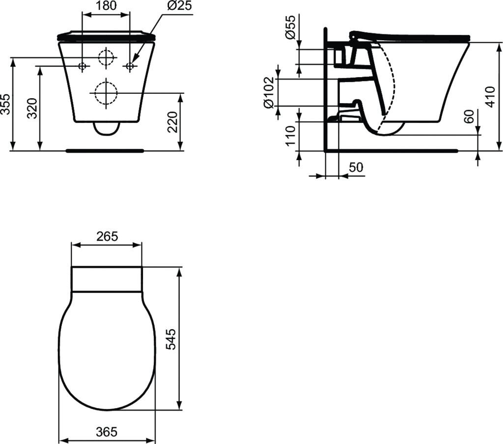 Pakabinamas klozetas Ideal Standard Connect Air Rimless, su lėtai nusileidžiančiu dangčiu kaina ir informacija | Klozetai | pigu.lt