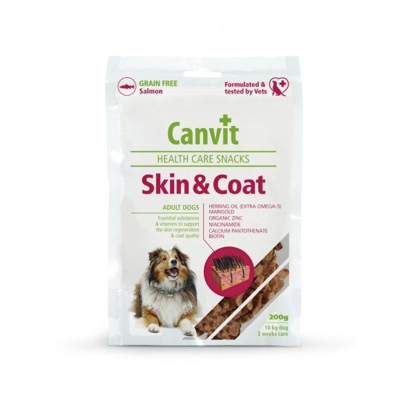 Canvit skanėstas Skin&Coat, 200 g цена и информация | Sausas maistas šunims | pigu.lt