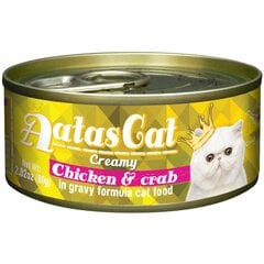 Aatas Cat Creamy Chicken & Crab консервы для кошек 80г цена и информация | AATAS Для котов | pigu.lt