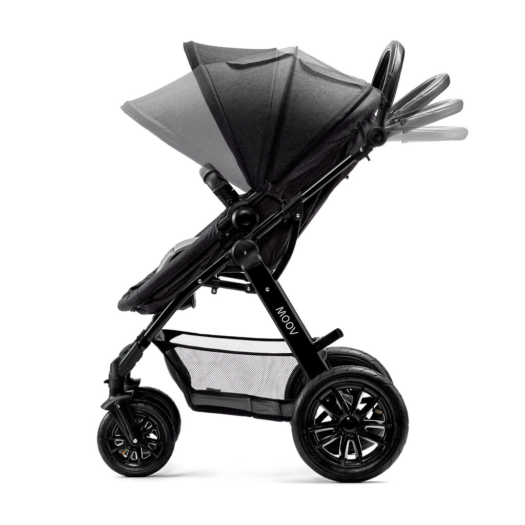 Universalus vežimėlis Kinderkraft 3in1 Moov, juodas цена и информация | Vežimėliai | pigu.lt