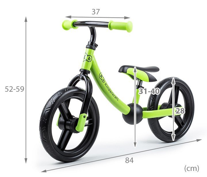 Balansinis dviratukas su aksesuarais 2Way Next, Kinderkraft, žalias цена и информация | Balansiniai dviratukai | pigu.lt