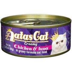 Aatas Cat Creamy Chicken & Tuna консервы для кошек 80г цена и информация | AATAS Для котов | pigu.lt