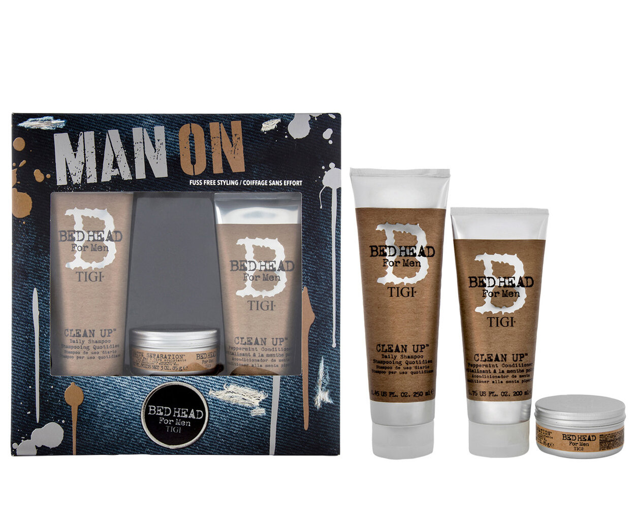 Plaukų priežiūros rinkinys vyrams Tigi Bed Head Men: šampūnas 250 ml + kondicionierius 200 ml + plaukų vaškas 85 g цена и информация | Šampūnai | pigu.lt