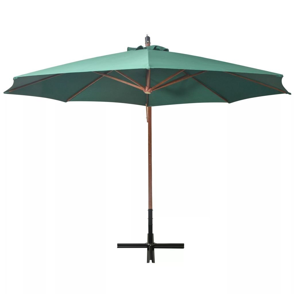 Pakabinamas skėtis nuo saulės, 350 cm, žalias цена и информация | Skėčiai, markizės, stovai | pigu.lt