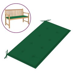 Подушка для садовой скамейки, зеленая, 100x50x4см цена и информация | Подушки, наволочки, чехлы | pigu.lt