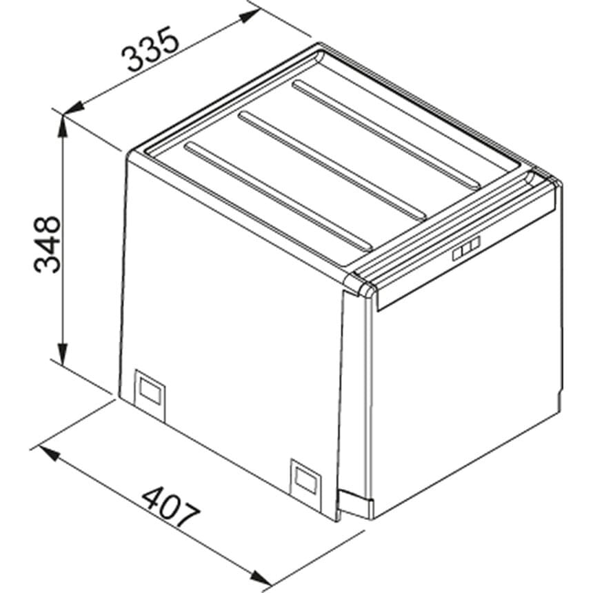 Šiukšliadėžė Franke, Cube 40 (14l.+2x7l.) kaina ir informacija | Šiukšliadėžės | pigu.lt