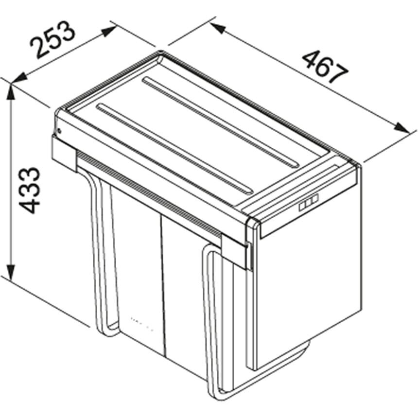 Franke šiukšliadėžė Cube 30, 20l.+ 10l. цена и информация | Šiukšliadėžės | pigu.lt