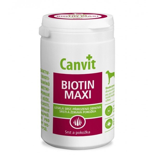 Vitaminai šunims tabletėmis Canvit Biotin Maxi N230, 230g цена и информация | Vitaminai, papildai, antiparazitinės priemonės šunims | pigu.lt