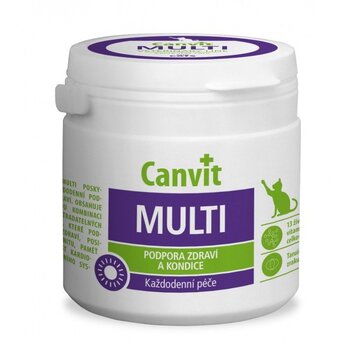 Витамины для кошек CANVIT MULTI N100, 100 г цена и информация | Витамины, добавки и средства от паразитов для кошек | pigu.lt
