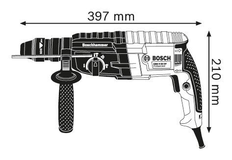 Elektrinis perforatorius Bosch GBH 2-24 DFR Professional цена и информация | Perforatoriai | pigu.lt