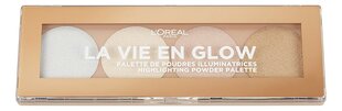 L'oréal paris la vie en glow палетка пудровых хайлайтеров  l'oreal paris цена и информация | Бронзеры (бронзаторы), румяна | pigu.lt