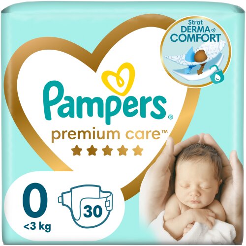 Sauskelnės PAMPERS Premium Care 0 dydis, <3 kg, 30 vnt. цена и информация | Sauskelnės | pigu.lt