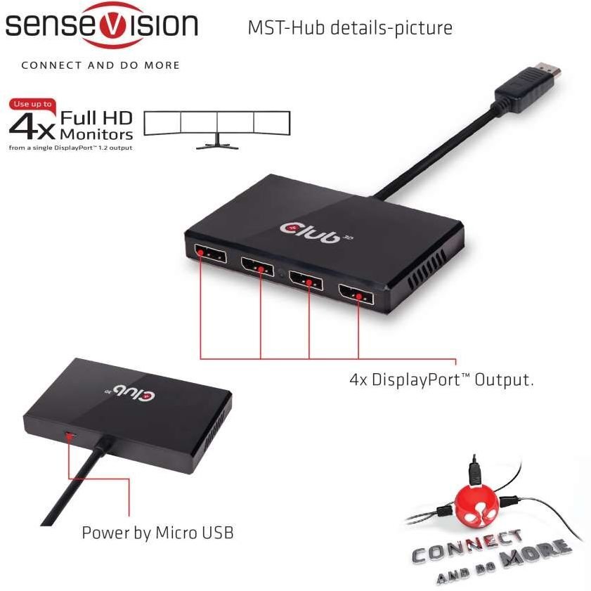 CLUB 3D CSV-6400 kaina ir informacija | Adapteriai, USB šakotuvai | pigu.lt