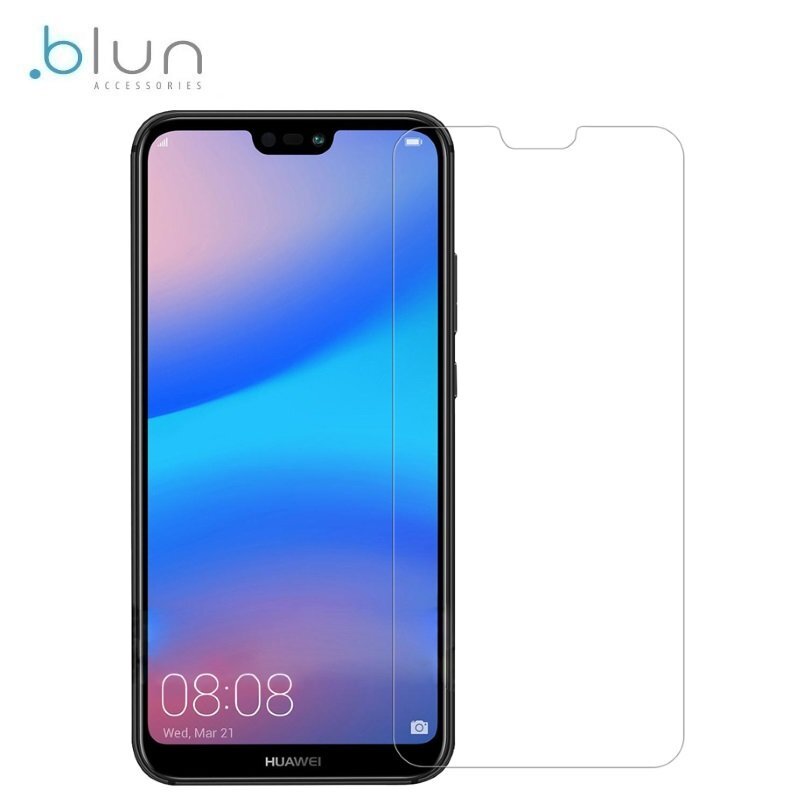 Grūdinto stiklo ekrano apsauga Blun Tempered Glass 9H, skirta Huawei P20 telefonui, skaidri цена и информация | Apsauginės plėvelės telefonams | pigu.lt