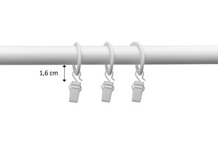 Single metal curtain rod 19 mm OLIMP, 150 cm, white painted kaina ir informacija | Karnizai | pigu.lt